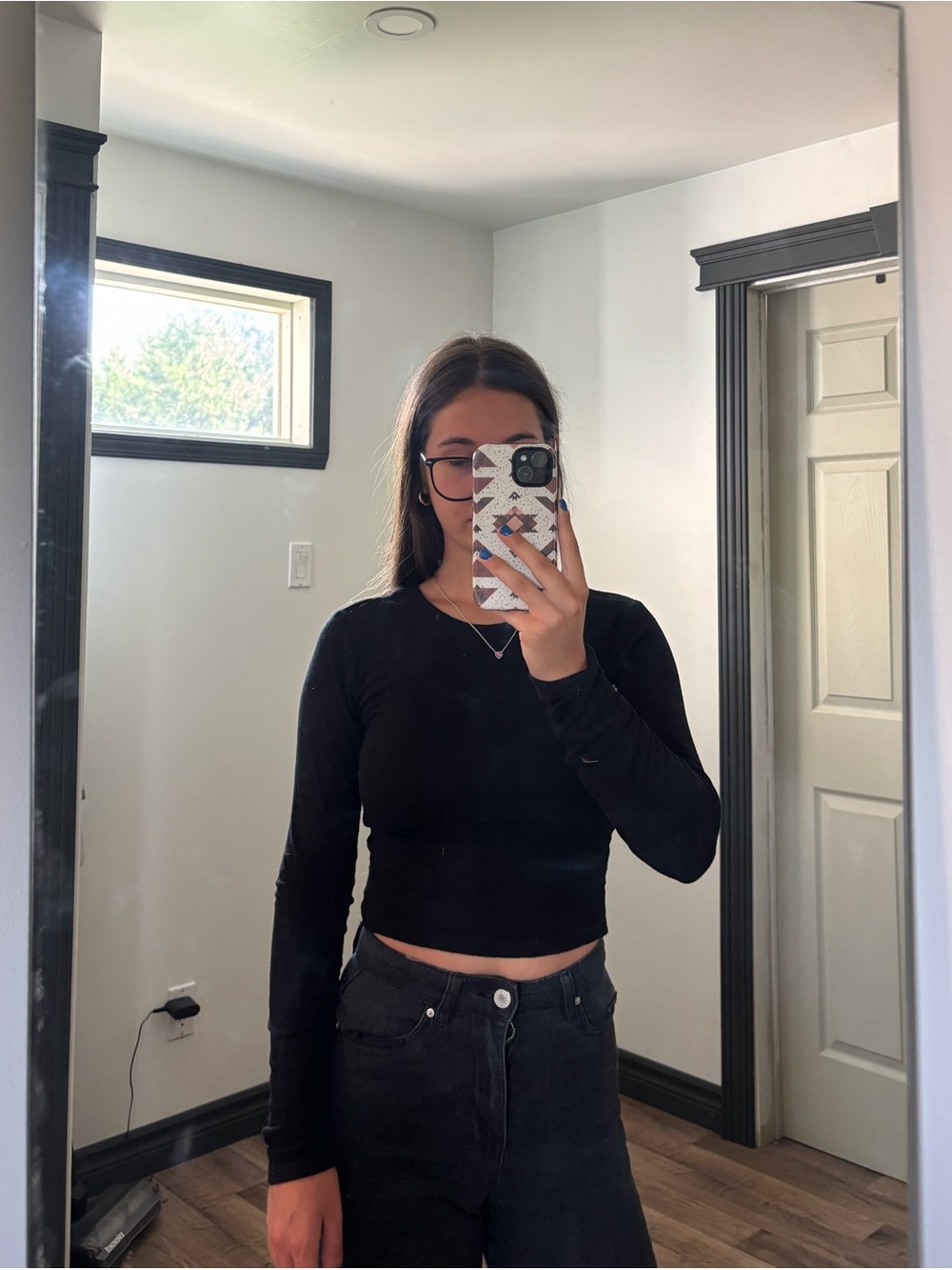 Black Garage Long-Sleeve Women's Top